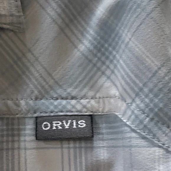 Orvis Pro Womens Blue Plaid Snap Down Shirt with Zippered Side Pockets Size L - Picture 5 of 13